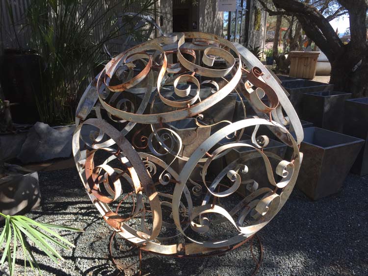 metal sculpture with intricate decoration